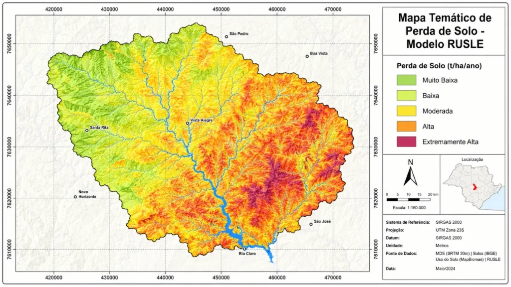 Raster do fator LS gerado pela ferramenta SAGA no QGIS